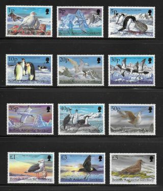 British Antarctic 1998 Antarctic Birds; Scott 263 - 74,  Sg 290 - 301; Mnh