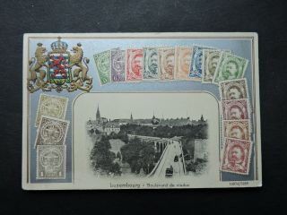 1913 Luxembourg Embossed Stamps Postcard,  5c To Germany Zieher Like See Back