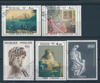 D280044 Paintings Art Nudes 1982 Set of FDC ' s France,  VFU Set of Stamps 2