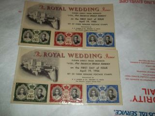 1956 Monaco 3 Stamp Wedding Of Grace Kelly Prince Rainier First Day Issue
