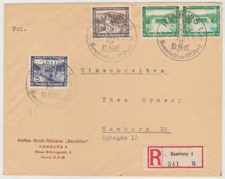 Germ.  Dr 1937 (20.  4) Reg.  Local Cover Hamburg (d.  S.  G.  Stamp Show Postmark) Incl.  Mi 641