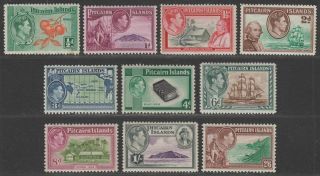 Pitcairn Islands 1940 - 51 King George Vi Set Sg1 - 8 Cat £75