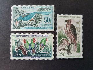 Early Wildlife Birds 50fr 250fr 250fr Vf Mnh France Central Africa B252.  4 0.  99$