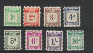 British Solomon,  1940 Postage Due Set Mnh,  Sg D1 - D8 (toned Gum)