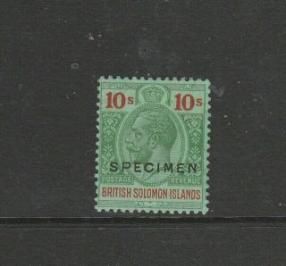 British Solomons 1922/31 Script Ca,  Opt Specimen 10/ - Mm Sg 52s