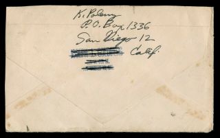 DR WHO 1958 SAN DIEGO CA TO GERMANY PREXIE ELECTRIC EYE POSTAGE DUE e67206 2