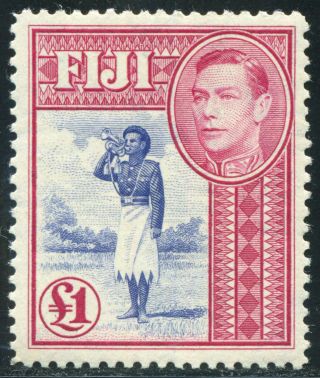 Fiji 1950 Kgvi 1 Pd Sg 266b Never Hinged Mnh Nh Perf.  12.  5