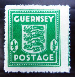 Guernsey 1941 German Occupation ½d Arms Rare Blue/green See Below U/m Fp8286