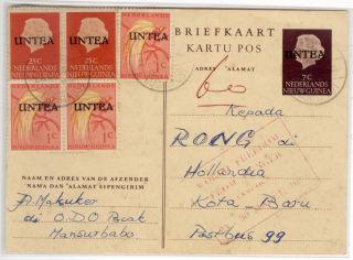 Indonesia Netherlands Guinea Untea Uprated Stationery Postcard From Biak
