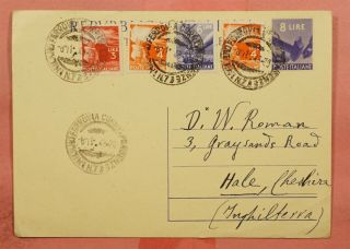 1948 Italy Uprated Postal Card Milan To England