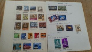 Selection Of Stamps From Zambia On Pages