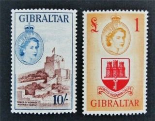 Nystamps British Gibraltar Stamp 144.  145 Og H $52