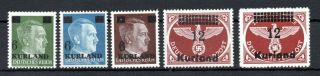 German Reich,  1945,  Occupation Of Kurland,  Full Set Of Five,  Mnh