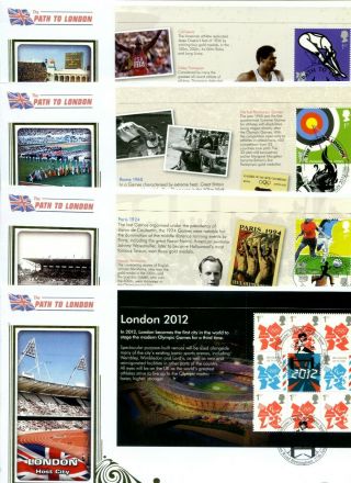 2012 Olympic Games Prestige Booklet Great Britain Benham Blcs Fdc X4 Vgc