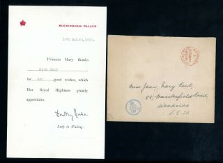 1922 Royal Cover From Buckingham Palace For Queen Mary Inc.  Contents (o399)