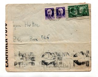 Italy To Lisbon Portugal Censor Examined Stamp Cover 1941 Id 792
