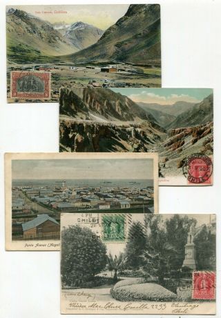Dh Chile 1904 - 1910 Group Of Four Early Picture Postcards - - 2