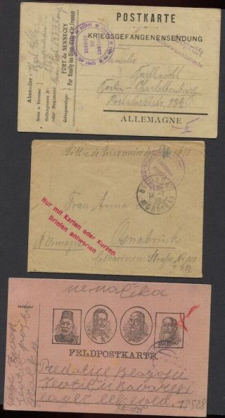 1918 Pow Prisoner Of War - 6 Post Cards,  Germany,  Poland,  Bavaria