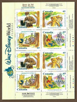 Canada Stamps - Booklet Pane Of 16 - Winnie The Pooh 1621c (bk194) - Mnh