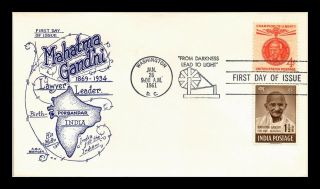 Dr Jim Stamps Us Scott 1174 Gandhi Champion Of Liberty Fdc Combo Cover Boerger