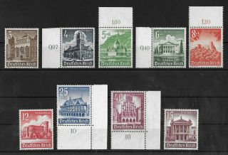 Germany Reich 1940 Nh Complete Set Of 9 Michel 751 - 759 Cv €40 Vf