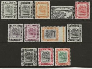 Brunei Selection Of To $1 From 1947/51 Wmk Mult Script Set Very Fine