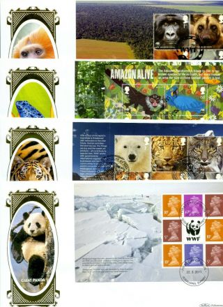 2011 World Wildlife Fund Prestige Booklet Great Britain Benham Blcs Fdc X4 Vgc