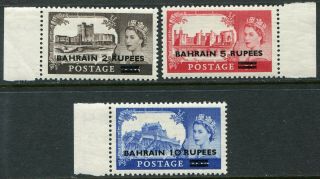 Bahrain 1955 - 60 2r/2s6d - 10r/10s Sg 94 - 96 Unmounted (cat.  £40)