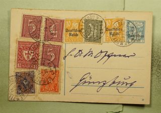 Dr Who 1923 Germany Ovpt Uprated Postal Card Kempten E44991
