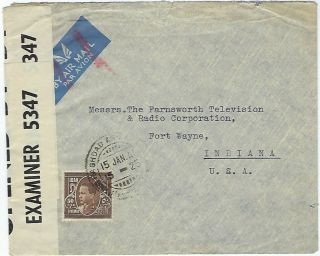 Iraq 1941 Censored Airmail Cover To Usa
