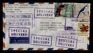 Dr Who 1972 Nicaragua Managua Special Delivery Airmail To Guatemala E39503