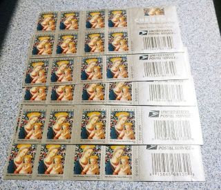 100 Usps Forever Stamps Christmas Madonna & Child (5 Sheets Of 20 Stamps) 2016
