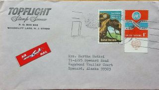 United Nations 1965 Commercial Cover To Alaska With Airmail Label