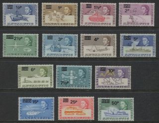 British Antarctic Territory 1971 Decimal Currency Ovpts 25 - 38 Mnh Set $133