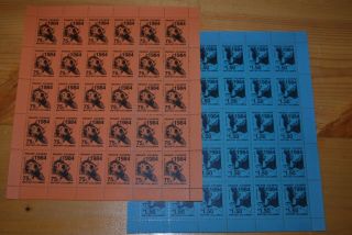 Weeda Canada B10 - B11 Vf Mnh Sheets Of 30,  1984 Bc Private Courier Labels Cv $90