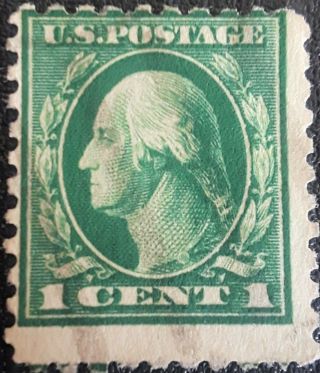 1912 - 1922 Green George Washington Rare One 1 Cent Stamp U.  S.  Postage U.  S.  A.