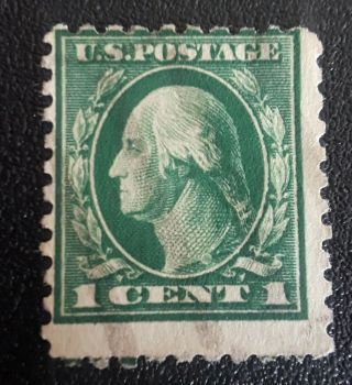 1912 - 1922 Green George Washington RARE One 1 Cent Stamp U.  S.  Postage U.  S.  A. 2