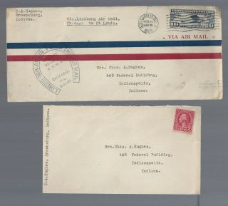 Lindbergh Again Flies The Air Mail 1928 Indianapolis Postmark Via Chicago To Stl