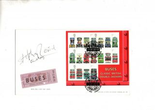 Stephen Lewis “double Decker Buses " Signed Gb 2001 Mini Sheet Fdc