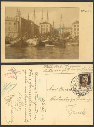 Italy Wwii 1943 - Postcard Spalato To Trieste 34945/4