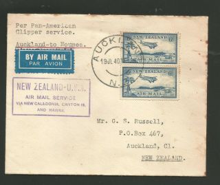 1940 Zealand 1st Pan American Clipper Trans Pacific Service To Caledonia