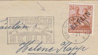 GERMANY BERLIN 1948 (23.  10. ) FOLD.  LETT.  B.  - CHARLOTTENBURG AIRLIFT TO STUTTGART 3