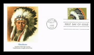 Dr Jim Stamps Us Shoshone American Indian Headdresses First Day Cover