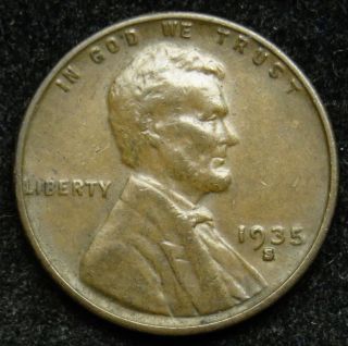 1935 S Lincoln Wheat Cent Penny F Fine (b02)