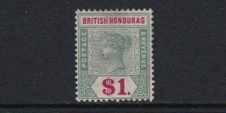 British Honduras Sg63 $1 Green & Carmine - Hinged £100