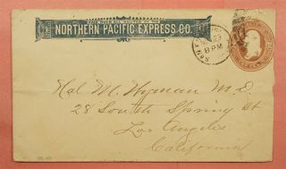 188? Northern Pacific Express Stationery San Francisco Ca To Los Angeles Ca
