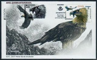Spain 2019 Bearded Vulture On Europa National Bird Single Stamp Issue On Fdc