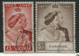 Sarawak Kgvi 1948 Silver Wedding Set Of 2