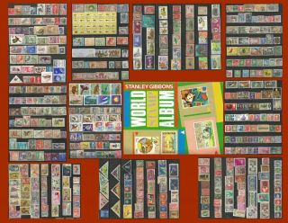 Over 500 & World Stamps Plus World Album (empty) Stamps 0081