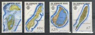 Seychelles.  Zil Elwagne Sesel,  Island Maps.  1983.  Cv.  £1.  40